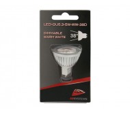LED-GU5.3-5W-WW-38D LED-lamp GU5,3, 5W - 12Vdc/ac šilta balta