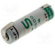 SAFT-LS14500CNR ličio baterija su litavimo įvadais D14.5x50mm