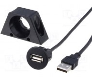 CAR-901 laidas USB kišt. - USB lizd. su tvirtinamu laikikliu 2m