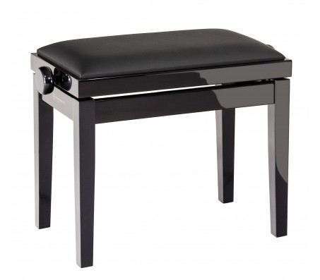 13911 pianino kėdutė - juoda lakuota, dirbtinė oda