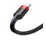 CATKLF-B91 kabelis USB2.0 A kištukas-USB C kištukas 1m QC3.0 su nailoniniu šarvu raudonas/juodas Baseus