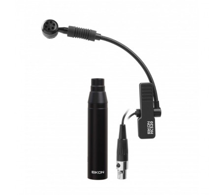 HCS20 pučiamųjų instrumentų mikrofonas su adapteriu ir priešstiprintuviu