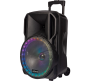 PARTY-12RGB įkraunama garso sistema su RGB LED šviesos efektu ir belaidžiu mikrofonu, USB/BT/TF/FM/AUX, 12′′
