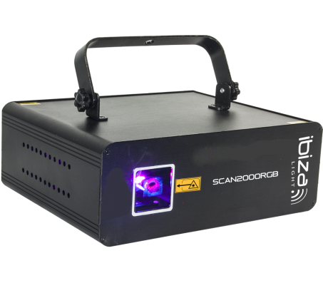 SCAN2000RGB lazeris animuojamas 2000mW RGB su ILDA ir DMX sąsaja