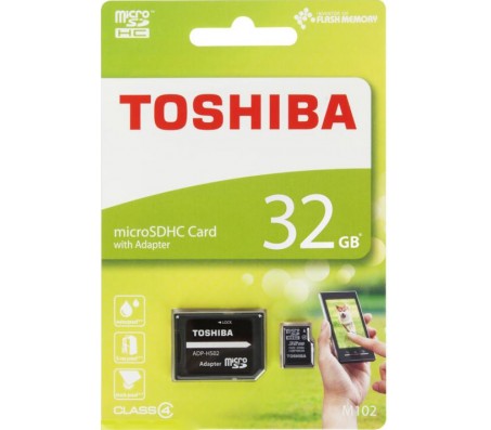 TOSSD-M102K0320M2 microSD 32GB + adapteris 4-klasė Toshiba