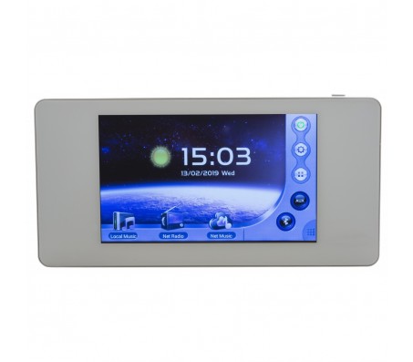 WALLAMPpad sieninis stiprintuvas 2x 20W su lietimui jautriu ekranu, SD/Bluetooth/AUX/DLNA/Airplay
